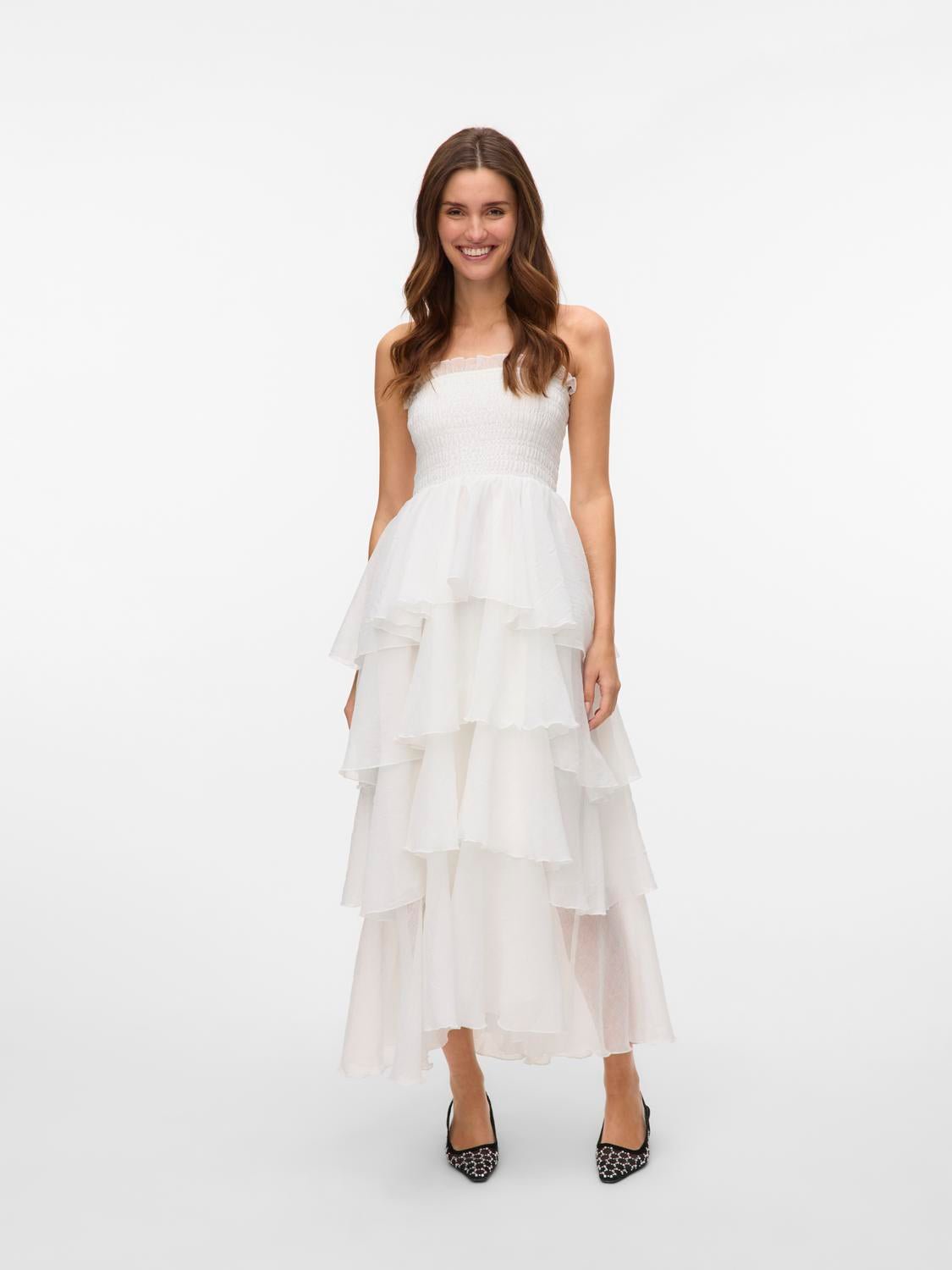 VMDELILAH Long Dress - Star White - VERO MODA & VILA Bergvik